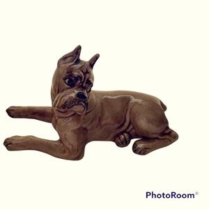 Boxer Dog Porcelain Figurine 10”